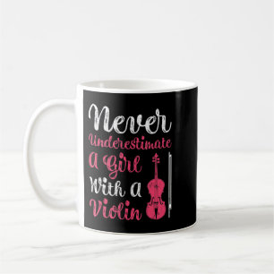 Onderschat nooit een meisje met een viool voor vro koffiemok