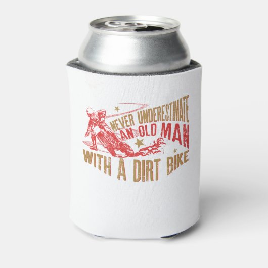 Onderschat nooit een oldman met een vuile bike blikjeskoeler (Blikje Achterkant)
