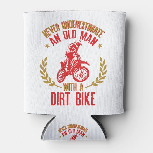 Onderschat nooit een oldman met een vuile bike Fun Blikjeskoeler (Voorkant)