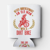 Onderschat nooit een oldman met een vuile bike Fun Blikjeskoeler (Achterkant)