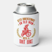 Onderschat nooit een oldman met een vuile bike Fun Blikjeskoeler (Blikje Achterkant)