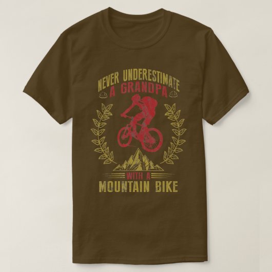 Onderschat nooit een opa met mountainbike t-shirt (Design voorkant)