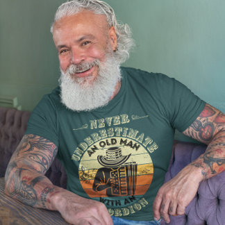 Onderschat nooit een oud Man - Accordion T-shirt