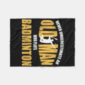 Onderschat nooit een oud Man dat Dminton speelt Fleece Deken (Voorkant (Horizontaal))