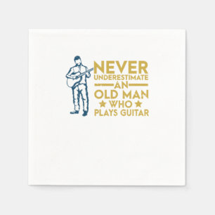 Onderschat nooit een oud Man dat gitaar speelt Servet
