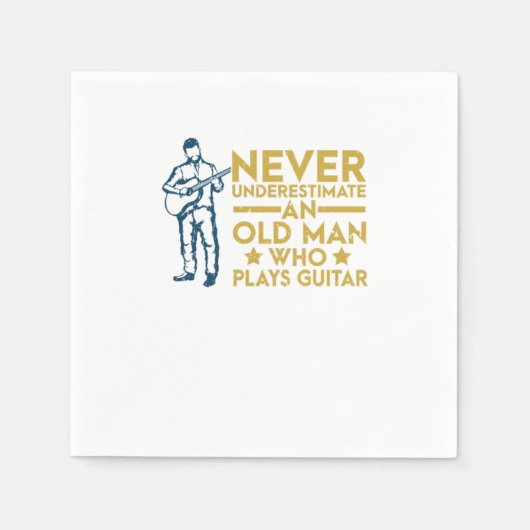 Onderschat nooit een oud Man dat gitaar speelt Servet (Voorkant)