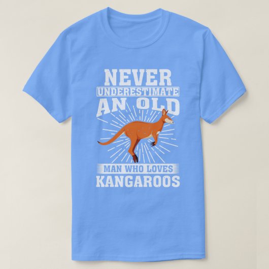 Onderschat nooit een oud Man dat van kangoeroes ho T-shirt (Design voorkant)