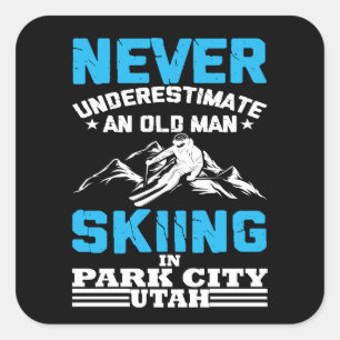 Onderschat nooit een oud man in Utah Vierkante Sticker