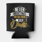 Onderschat nooit een oud Man met drums voor mannen Blikjeskoeler (Voorkant)