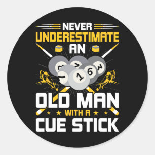 Onderschat nooit een oud Man met een aanraakscherm Ronde Sticker