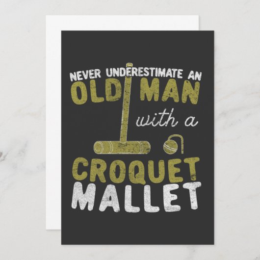 Onderschat nooit een oud Man met een croquet Kaart (Voorkant / Achterkant)