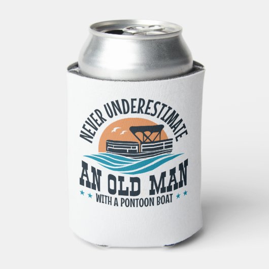Onderschat nooit een oud Man met een fototoon bord Blikjeskoeler (Blikje Voorkant)