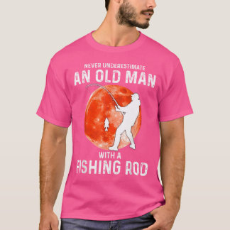 Onderschat nooit een oud Man met een Geviste staaf T-shirt