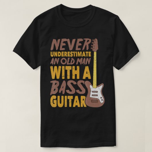 Onderschat nooit een oud Man met een gitaar T-shirt (Design voorkant)