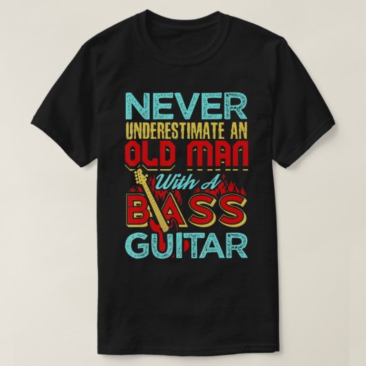 Onderschat nooit een oud Man met een gitaar T-shirt (Design voorkant)