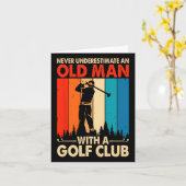 Onderschat nooit een oud Man met een Golfclub Kaart (Gele Bloem)
