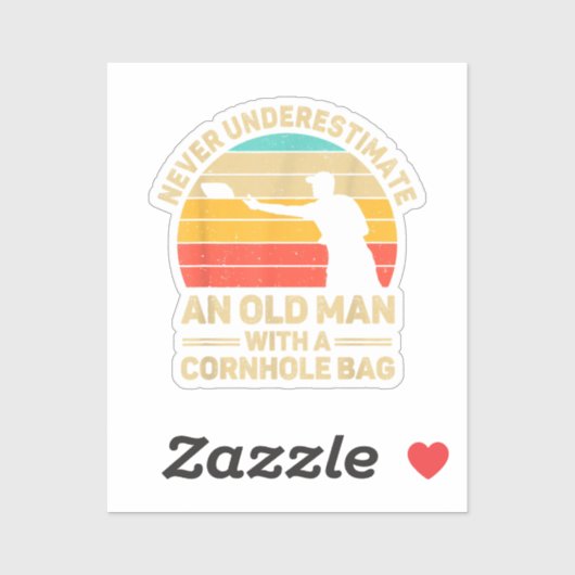 Onderschat nooit een oud Man met een hoes. Sticker (Vel)