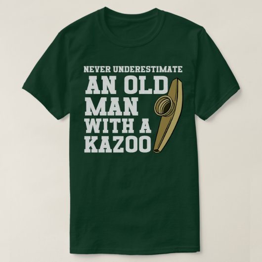 Onderschat nooit een oud Man met een kazoo T-shirt (Design voorkant)