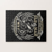 Onderschat nooit een oud Man met een motorfiets Legpuzzel (Horizontaal)