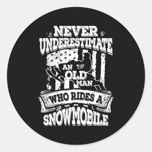 Onderschat nooit een oud Man met een neusmobiele Ronde Sticker (Voorkant)