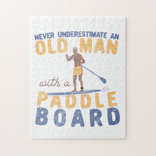 Onderschat nooit een oud Man met een pedelbord Legpuzzel (Verticaal)