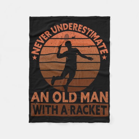 Onderschat nooit een oud Man met een racket Fleece Deken (Voorkant)