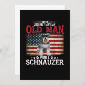 Onderschat nooit een oud Man met een Schnauzer Aankondiging (Voorkant / Achterkant)