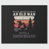 Onderschat nooit een oud man met een snowboard cadeaupapier (Vlak)