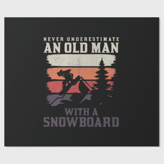 Onderschat nooit een oud man met een snowboard cadeaupapier (Vlak)