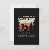 Onderschat nooit een oud man met een snowboard kaart (Voorkant)