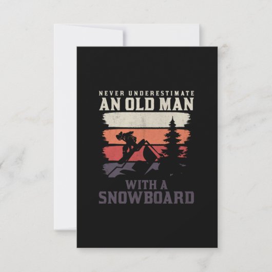 Onderschat nooit een oud man met een snowboard kaart (Voorkant)