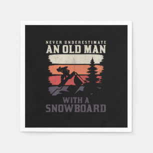 Onderschat nooit een oud man met een snowboard servet