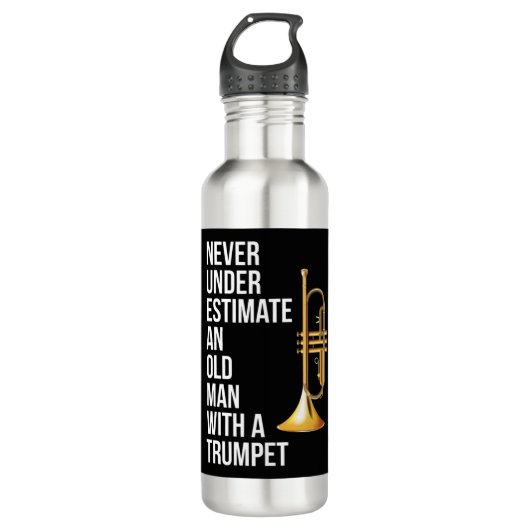 Onderschat nooit een oud Man met een Trumpet Prem Waterfles (Voorkant)