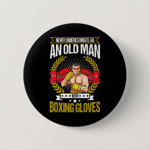 Onderschat nooit een oud Man met gebarsten handsch Ronde Button 5,7 Cm