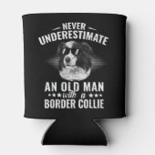 Onderschat nooit een oud Man met grenscollie Blikjeskoeler (Achterkant)