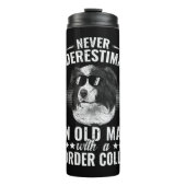 Onderschat nooit een oud Man met grenscollie Thermosbeker (Voorkant)