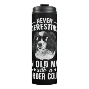 Onderschat nooit een oud Man met grenscollie Thermosbeker