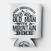 Onderschat nooit een oud Man met Mountain Bike Blikjeskoeler (Voorkant)