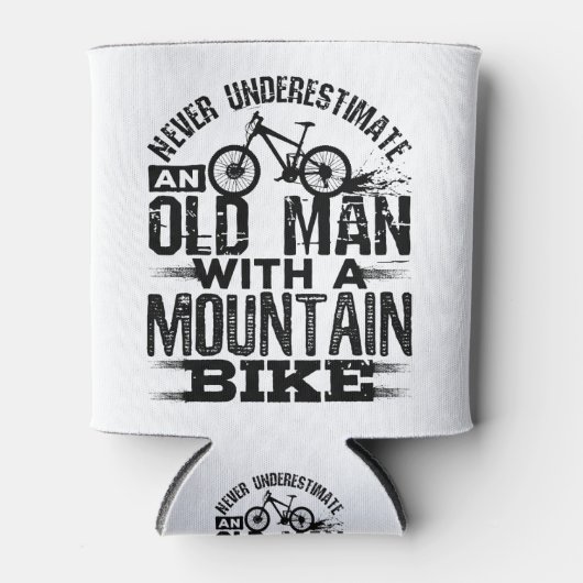 Onderschat nooit een oud Man met Mountain Bike Blikjeskoeler (Voorkant)