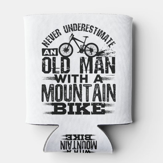 Onderschat nooit een oud Man met Mountain Bike Blikjeskoeler (Achterkant)