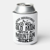 Onderschat nooit een oud Man met Mountain Bike Blikjeskoeler (Blikje Achterkant)