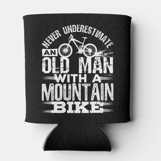 Onderschat nooit een oud Man met Mountain Bike Blikjeskoeler (Achterkant)