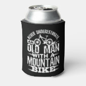 Onderschat nooit een oud Man met Mountain Bike Blikjeskoeler (Blikje Achterkant)
