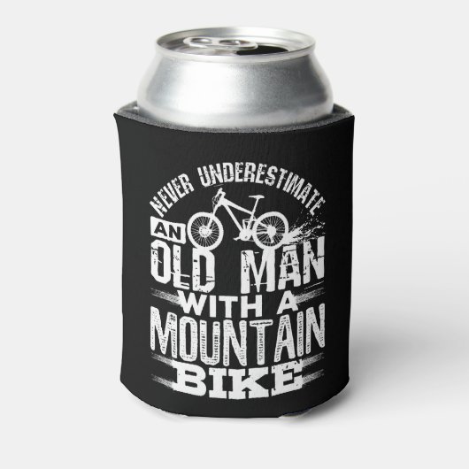 Onderschat nooit een oud Man met Mountain Bike Blikjeskoeler (Blikje Achterkant)