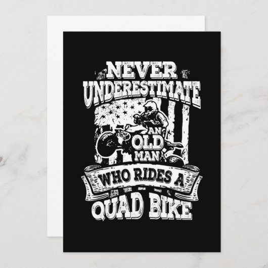 Onderschat nooit een oud Man met Quad Bike Gift Kaart (Voorkant / Achterkant)