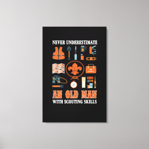 Onderschat nooit een oud Man met verdovingsvaardig Canvas Afdruk
