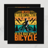 Onderschat nooit een oud Man op een bike Kaart (Voorkant / Achterkant)
