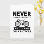 Onderschat nooit een oud man op een fiets kaart (Gele Bloem)