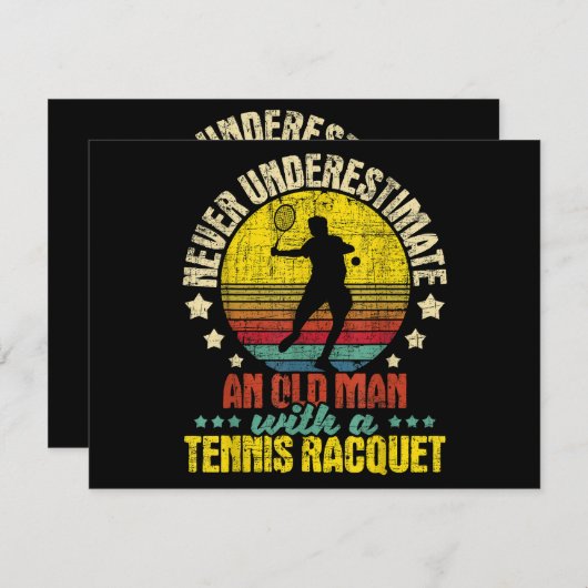 Onderschat nooit een oud Man - Tennis Racket SPO (Voorkant / Achterkant)