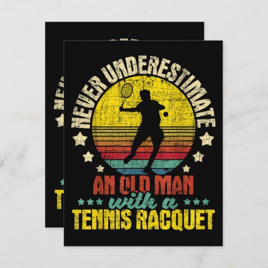 Onderschat nooit een oud Man - Tennis Racket SPO Informatiekaartje (Voorkant / Achterkant)